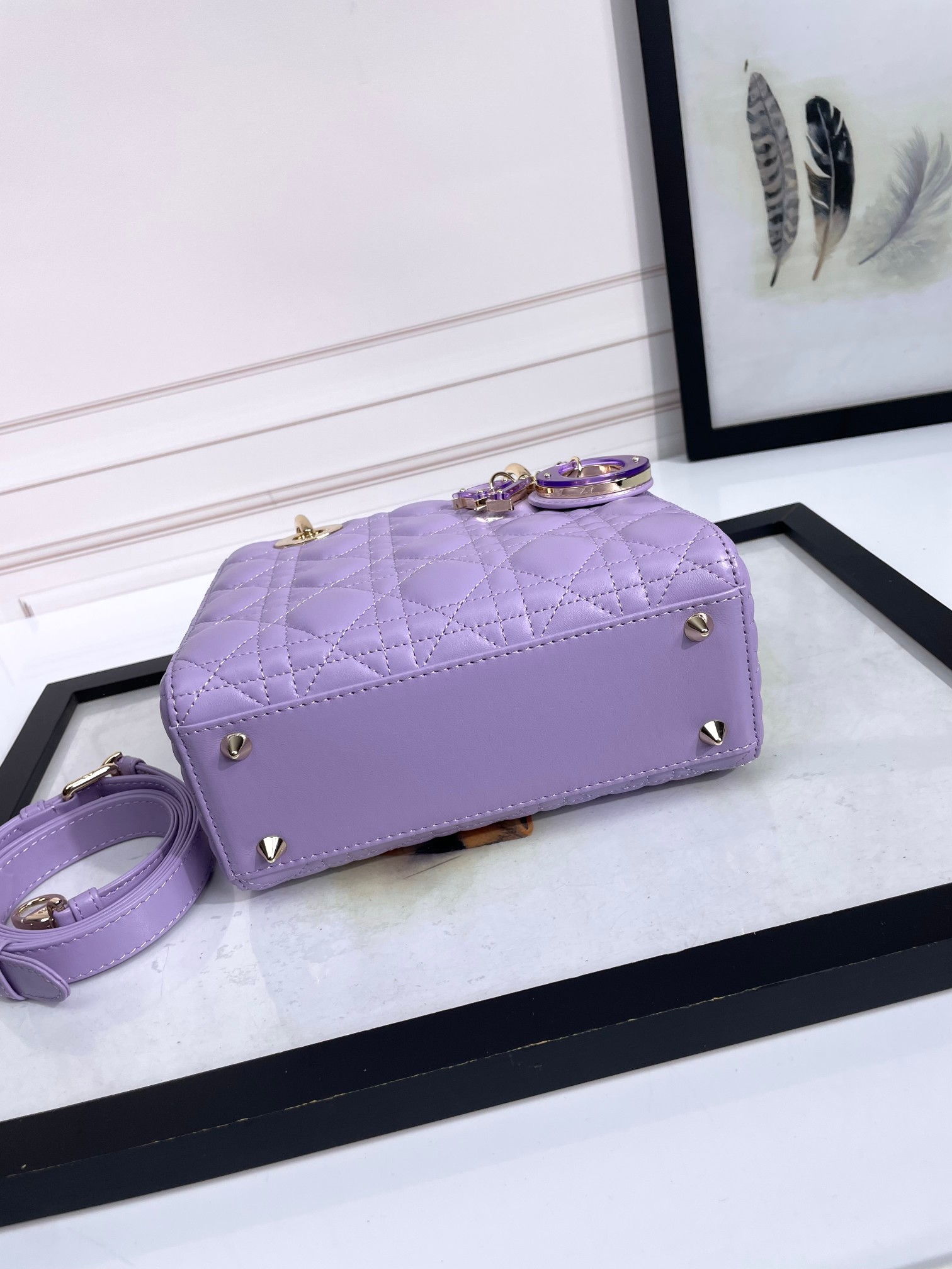 Small Lady Dior My ABCDior Bag Purple Cannage Lambskin